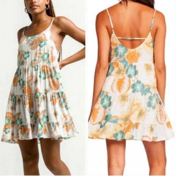 Roxy Hibiscus Floral Spaghetti Strap Mini Dress - Picture 10 of 10